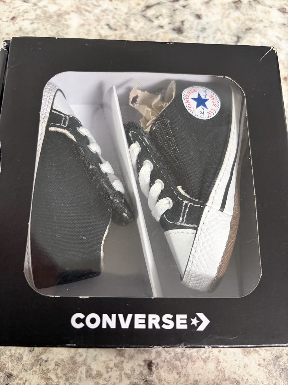 Converse Black & White Baby Canvas Low-Top Sneakers